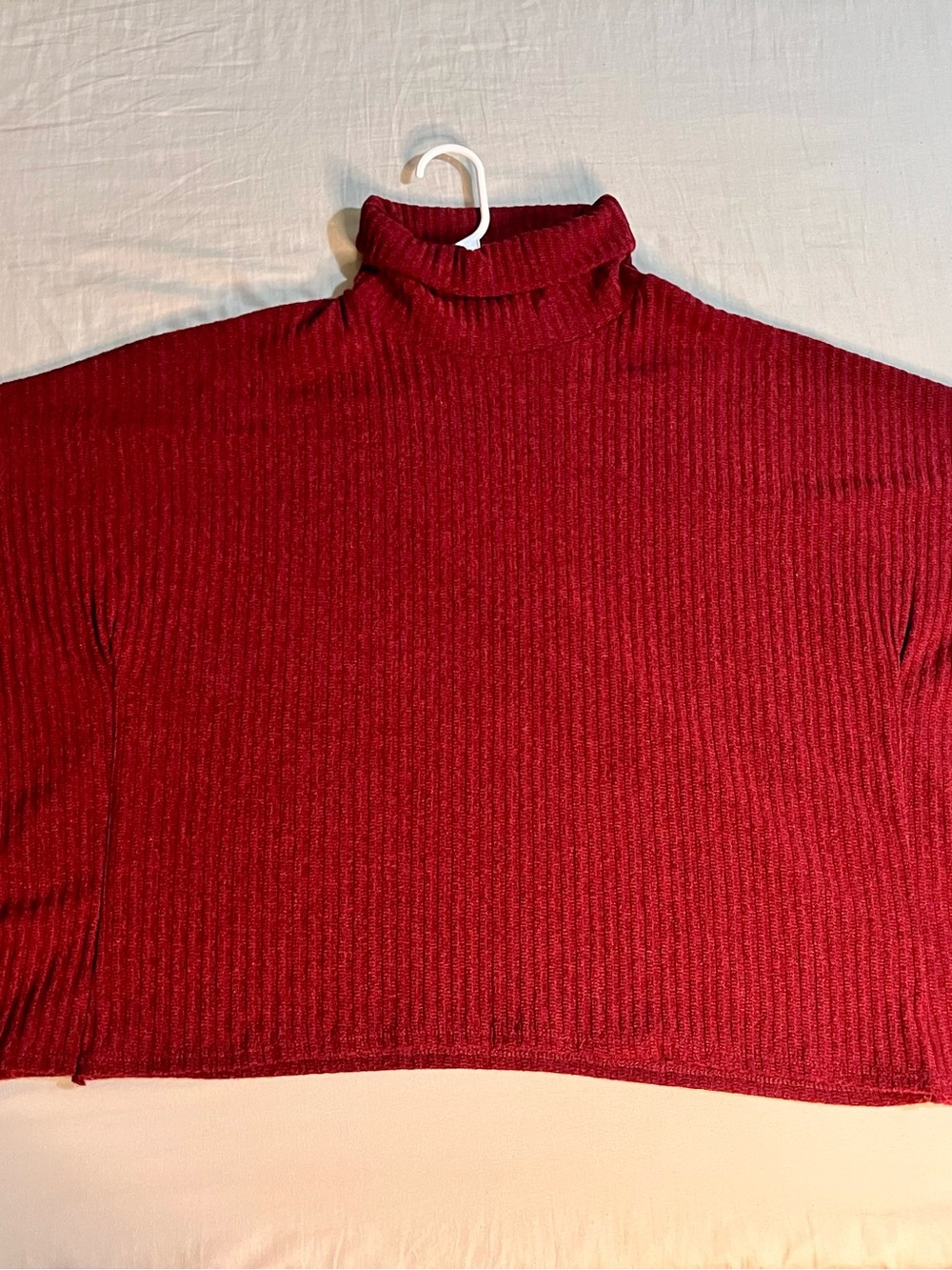 Women's Ribbed Turtleneck Top - Red